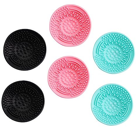 Happyyami 6pcs Makeup Cleaner Mat Cleaning Washer for Brush Rinsing Beauty Tool Cleaning Cup Scrubber for Makeup Brushes in Bathroom Studio