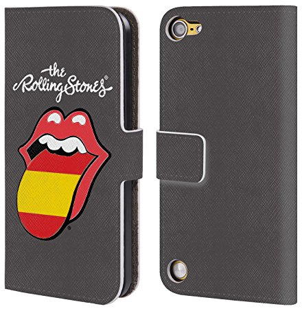 Head Case Designs Officially Licensed The Rolling Stones Spain International Licks 1 Leather Wallet Case Compatible with Apple iPod Touch 5G 5th Gen