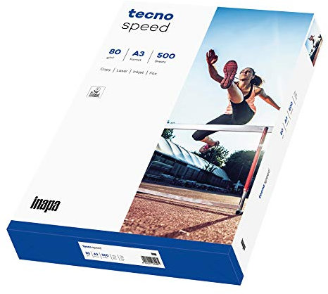 inapa Drucker-/Kopierpapier tecno Speed: 80 g/m², A3, weiß, 500 Blatt - schnell und staufrei drucken