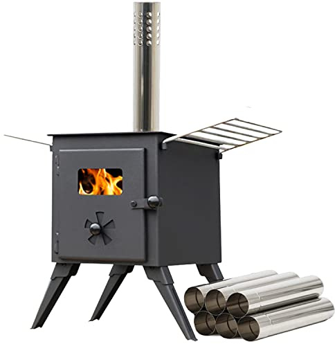 NJ Wood Burning Stove - Camping Log Burner Hot Tent Stove