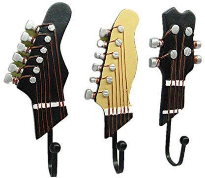 3 pz/set Teste di Chitarra Ganci Musica Casa Resina Vestiti Appendiabiti Film Gancio A Muro Per La Decorazione Domestica Dropship,A