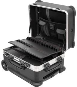 STIER Werkzeugtrolley Premium mit TSA-Schlössern | Werkzeugkoffer | Werkzeugkiste | leer | Werkzeugtafel |