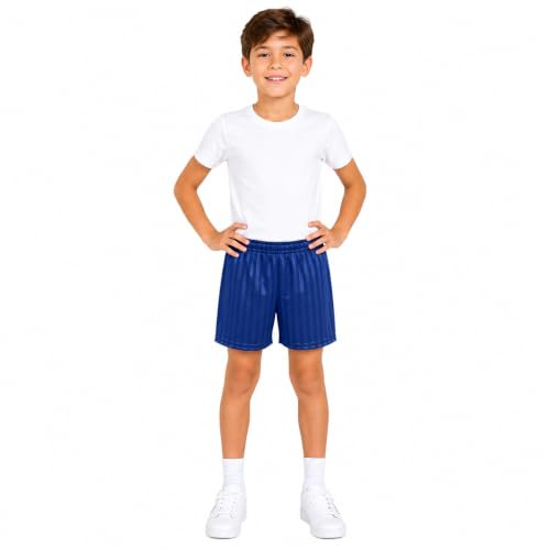 Candid Styles® Shadow Stripe School PE Shorts Kids Boys Girls Summer Gym Sports Football Games Cycling Shorts