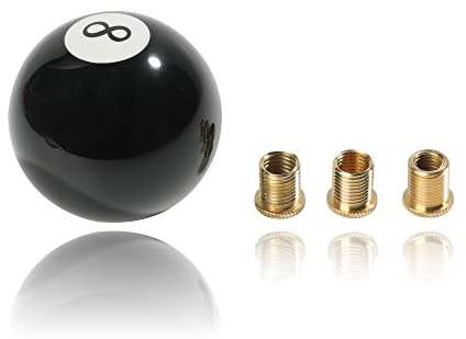 Reswish Shift Knob Manual Gear,Round Shift Knob Acrylic Gear,4 5 6 Speed Universal Shifter Knobs with 3 Adapters,Fit for Manual Car M 8 * 1.25, M 10 * 1.25, M 10 * 1.5, M 12 * 1.25 (Black8)