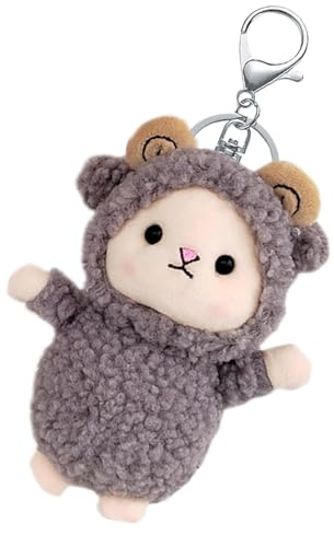 Generico Portachiavi in peluche di pecora, peluche di pecora,Simpatico giocattolo per animali - Ciondolo chiave in peluche, multifunzionale per uomini e donne, famiglia, colleghi