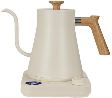 Electric Kettles, Gooseneck Electric Kettle, ±1℉ Temperature Control, Stainless Steel Inner, Quick Heating, for Pour Over Coffee, Brew Tea, Boil Hot Water, 0.9L (White)