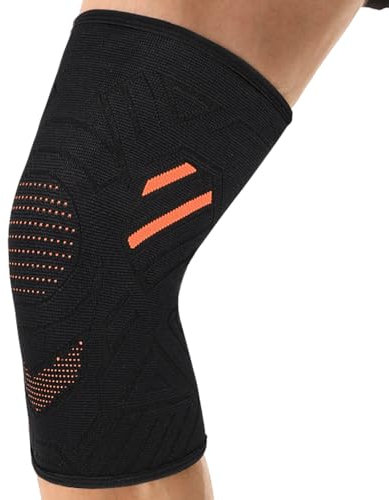 Yasdyri Kniebandage für Männer und Damen Kniestütze Kompression für Arthritis, ACL, Basketball, Volleyball, Yoga, Laufen Kniebandagen mit Anti Rutsch Silikonstreifen 1 Stück (Schwarz, L)