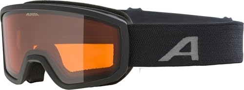 ALPINA SCARABEO JR. Q-LITE - Verspiegelte OTG Skibrille für Kinder, Optimaler Sitz durch Comfort Frame, Mit 100% UV-Schutz, black matt