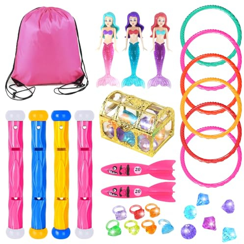 Komicea Juegos Piscina Niños, Juegos de Agua Juguetes de Buceo para Niños en Piscina, Juguetes para Piscina Natación, Juegos para Niño 5-12 años Juguete Submarino de Verano al Aire Libre