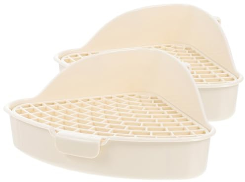 BESTOMZ 2 Bacs à Litière pour Petits Animaux en Plastique Réutilisable Bac à Litière pour Lapin Cobaye Hamster Toilette pour Rongeurs Base Filtrante Anti-déchets Pratique