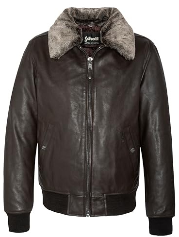 Schott Blouson Pilote en cuir ref_35836 Marron