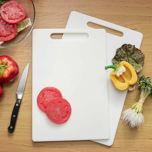 Del - Tagliere da Cucina in Polietilene - Tagliere Anticisvolo Lavabile in Lavastoviglie - Set di 2