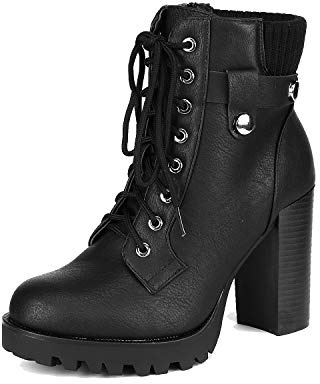 Dream Pairs Women's SCANDL Black High Heel Ankle Bootie Size 7 UK