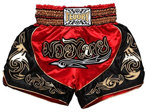 FLUORY Muay Thai Short Hohe Qualität MMA Boxing Shorts Thaiboxhose Kickboxhose Hose Sporthose für Herren Damen Kampfsport Grappling Wettkampf und Training.