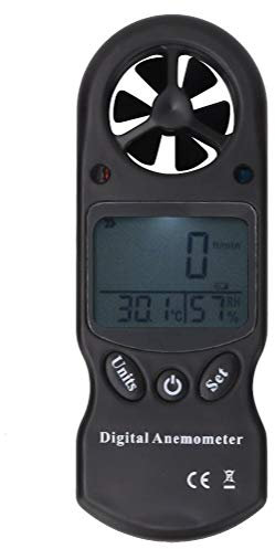Estink Anemometro Digitale TL-300 3-in-1, Display LCD, Misuratore Portatile di Velocità del Vento, Temperatura e Umidità, con Cordoncino