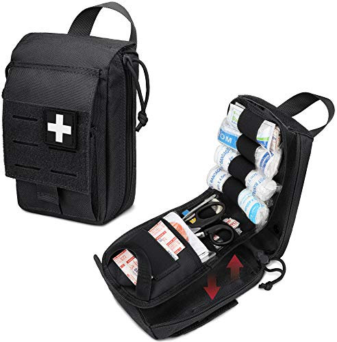 WYNEX Sac de Secours Tactique Trousse Secours Vide Pochette de Premiers Secours Militaire IFAK Pouch Molle de Survie Mini Sac d'urgence Médical Trousse à Pharmacie Sacoche Ceinture de Secours