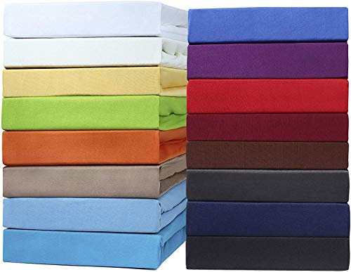 NatureMark WASSERBETTEN & BOXSPRINGBETTEN Spannbettlaken 1er/2er Jersey 200x220cm +40cm Steghöhe riesige Farbauswahl (200 x 220 cm, Anthrazit/Weiss)
