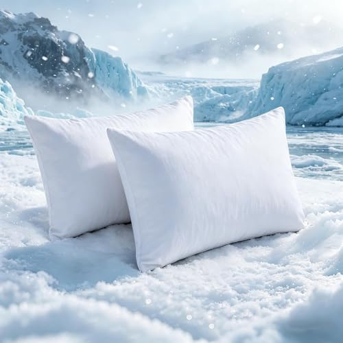 Funda de Almohada de Enfriamiento ARC-Chill, Marchpower 2 Pack 40x80cm con Fibra de Enfriamiento Japonesa Q-MAX>0.5,Transpirable,Suave,Anti Estático,Cremallera Oculta y 2 Caras,Cuida Cabello-Blanco