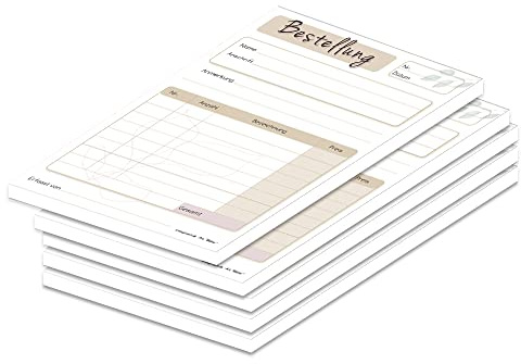 PRICARO Bloc de aceptación de pedidos, tamaño A5, 5 unidades