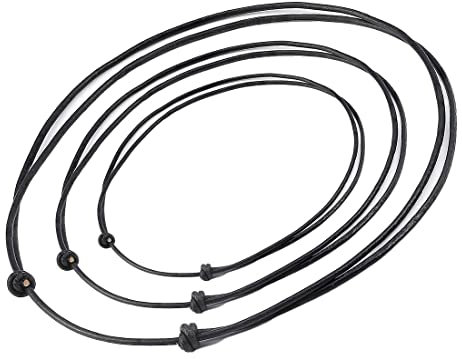 Wachsschnur Halsketten Kette Geflochtene Kunstleder Schnur Seil 1/1 5/2 mm mit verstellbarem Knotenverschluss SchwarzDIY Schmuck Halskette Leder Basteln Schmuckherstellung