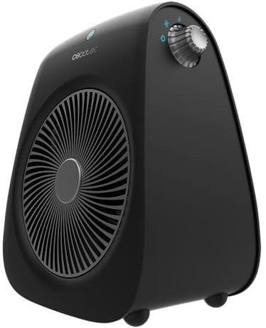 Cecotec Calefactor Eléctrico Negro ReadyWarm Force. Termoventilador 2000W, Termostato Regulable, 2 Niveles de Potencia y 3 Modos de Funcionamiento, Área de cobertura hasta 20m2