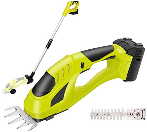 Tijeras cortacésped inalámbricas de 12 V, cortadora de setos portátil de alta potencia 2 en 1, eléctrica pequeña con batería/cargador de iones de litio de 2000 mAh, utilizada para podar plantas o