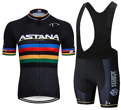 Hombres Jersey + Pantalones Cortos Mangas Cortas de Ciclismo Ropa Maillot Transpirable para Deportes al Aire Libre (M)