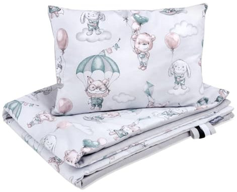 Bellochi Kinderbettwäsche 75 * 100 cm mit Füllung, Set - Kinderbettdecke 70x100 cm Set mit Kissen |weich und atmungsaktiv - aus 100% Baumwolle - Loom