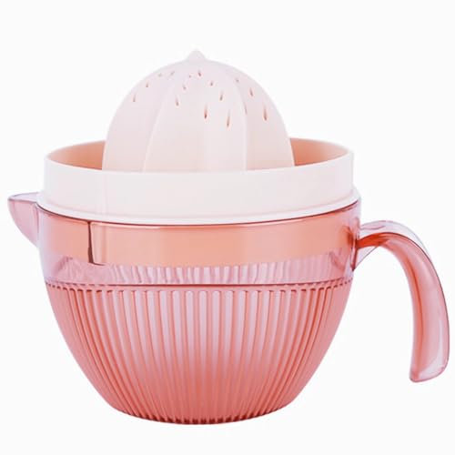 Presse-agrumes manuel orange pamplemousse en plastique avec fentes filtre et collecteur de jus de 600 ml, alésoir large sans BPA, extracteur de jus d'agrumes rotatif à main pour gros citron vert