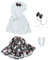 niannyyhouse 1/3 1/4 1/6 BJD Puppen Kleidung Weiß Kleider Blumenrock Bogen Kopfschmuck Socken Garten Set Ball Gelenk Puppen Zubehör Dress Up Geschenk (1/6BJD)