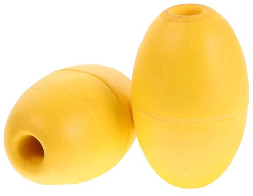 SUPVOX 2pcs Kayak Rope Floats - Yellow Anchor Line Buoys for Canoe and Paddle Board - Marine Drift Marker Floats with 1.2cm Rope Hole
