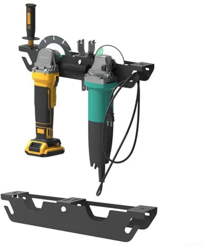 Jayruit Support mural double pour meuleuse d'angle avec disques, crochet pour meuleuses, outils électriques, pour fraiseuses et polisseuses