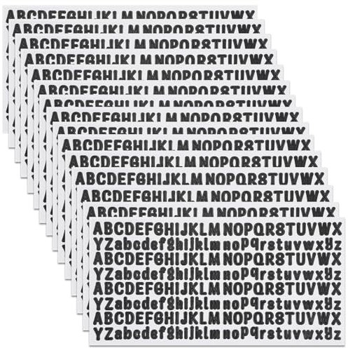 Oruola 15 Blätter Buchstaben zum Aufkleben,Schwarze Buchstaben,Klebebuchstaben Wetterfest,Selbstklebende Klebebuchstaben Wetterfest Klein für Postkasten,Schilder,Fenster,Tür,Auto