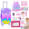 Gepäck Reisespiel Set Puppe, Mädchen Puppenzubehör Fall | 18 Zoll Puppenkoffer Set | Dress up & Propet 17Pack, Spiele für Kinderzimmer, Wohnzimmer