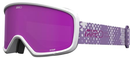 Giro Stomp Kids Ski Goggles - Snowboard Goggles for Youth, Boys & Girls - Mauve Purple Fence - Amber Pink