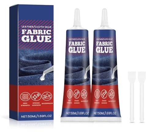 Newthinking Fabric Glue for Clothes, 100ml Washable Textile Adhesives Fabric Glue for DIY Crafts, Blended Cotton, Suede and Leather