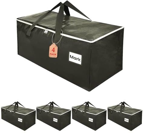 ZFWDSY Moving Boxes 4 Pack,Clothes Storage Large Moving Bags | 93 Liters Moving Totes with Handles for Christmas Decorations Bedding Duvet Toys Storage, College Dorm Moving Essentials