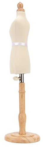 Pongnas Forma de Vestido de Madera, Minivestido de Madera de Haya, maniquí de Modista Que Se Puede Fijar con Base Redonda de para Exhibición de Ropa