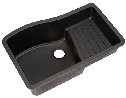 SWANSTONE Undermount Granite 22 x 33 Inch Ascend Bowl Kitchen Sink in Nero QUAD-3322