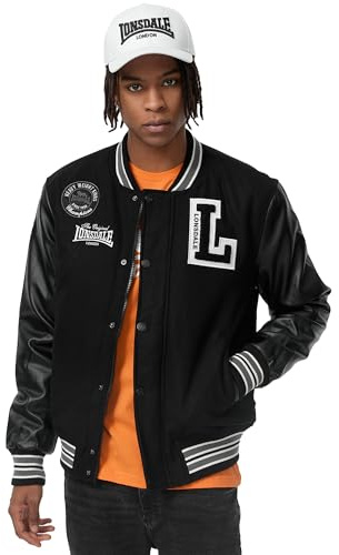 Lonsdale Collegejacka för män, svart, S