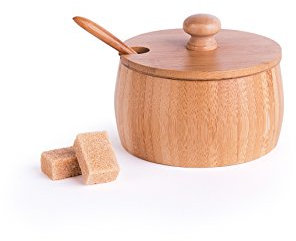 Excelsa Eco Living Sucrier avec cuillère en Bambou Marron Capacité 225 ML
