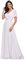 Ever-Pretty Women's Elegant Double V Neck A Line Empire Waist Short Sleeve Long Chiffon Wedding Dresses White 22UK