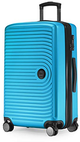 Hauptstadtkoffer - Mitte - Valise Moyenne à Coque Rigide, TSA, 4 Roues, Bagage en soute avec Extension de Volume de 8 cm, 68 cm, 88 L, Bleu Cyan