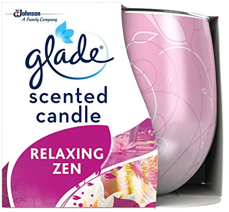 Glade Jar Candle, Scented Candle Infused with Essential Oils, Up to 31 Hour Burn Time, Relaxing Zen, 120g