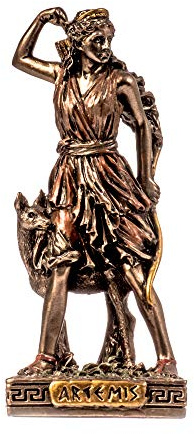 BeautifulGreekStatues Artemis Diana Statue miniature en bronze déesse grecque de la nature 8,7 cm