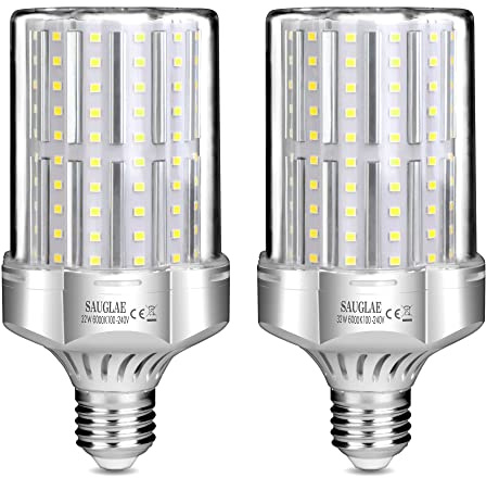 SAUGLAE Lampadine LED da 32W, 260W Lampadine a Incandescenza Equivalenti, Bianco Freddo 6000K, 3600Lm, E27 Vite Edison, 2 Pezzi