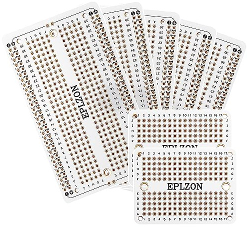 EPLZON PCB Prototype Board Carte de prototypage Breadboard soudable Protoboard Circuit Imprimé Double Faces pour les projets de bricolage électronique compatibles avec arduino(Blanc)