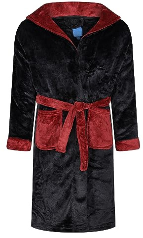 Label Cutters Boys Dressing Gown Hooded Warm Fleece Snuggle Bath Robe 5 6 7 8 9 10 11 12 13 Y