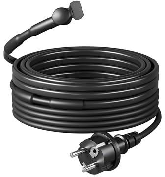 DEWENWILS Heizkabel 230V mit Thermostat, 8M Heizband Frostschutz, Wärmekabel 15W/M, Heizdraht IP67 Wasserdicht, Rohrbegleitheizung Wasserleitung, Stromsparend, Automatisch An- Ausschalten
