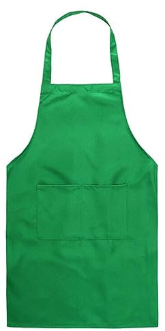 Benutzerdefinierte Schürze, Unisex-Schürze, Restaurant-Kellner-Arbeitsschürze, Kochen, Backen, Schmutzabweisende Schürze Mit Tasche, Bedrucktes Logo, Einfarbige Arbeitsschürze,Grün,Schwarzer Glit